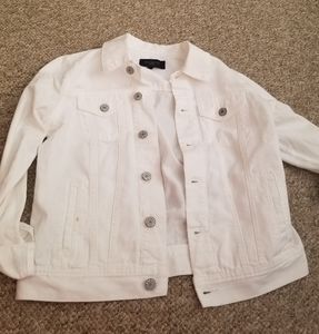 Talbots size P white jean jacket
